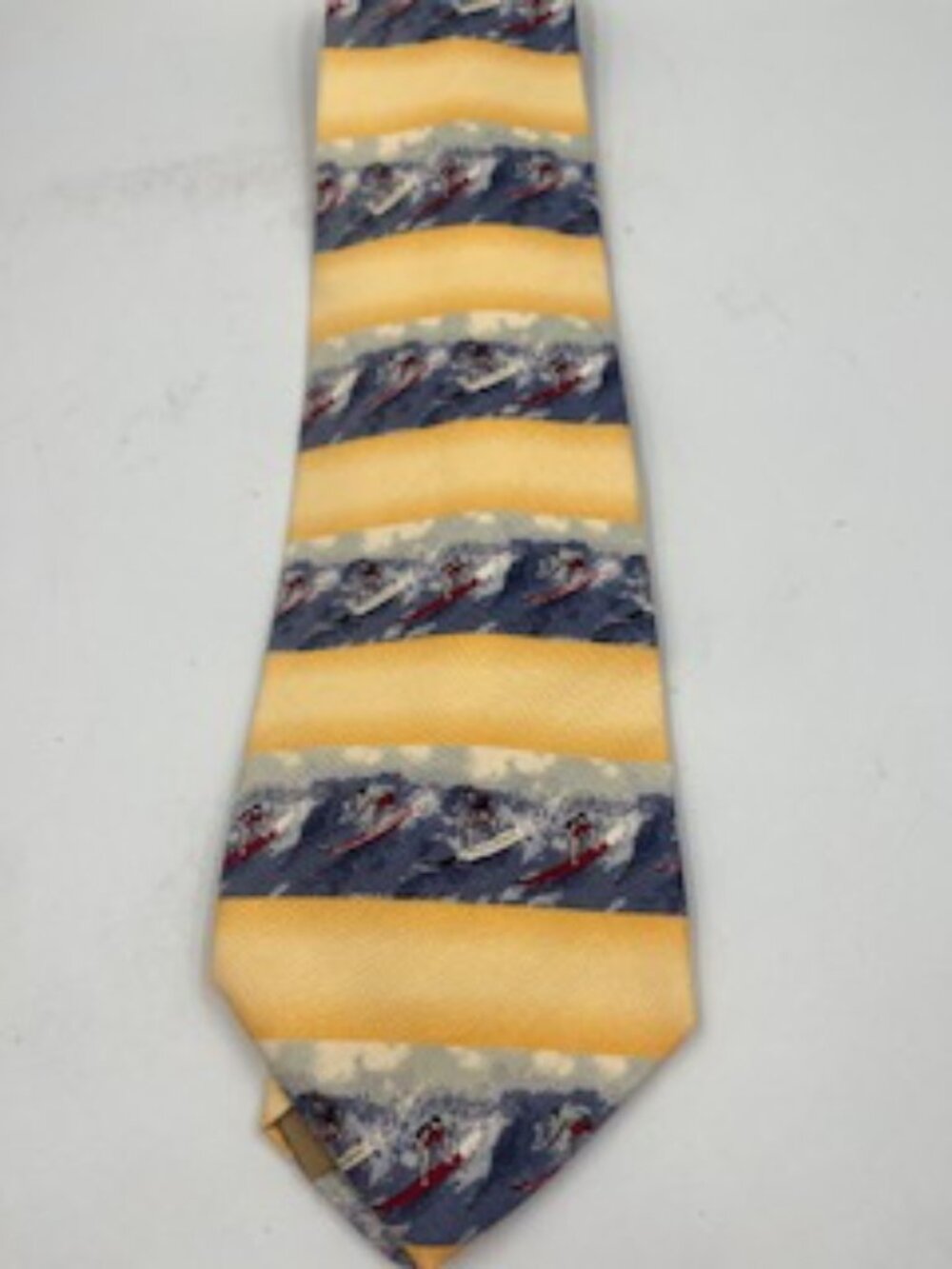 Tommy Bahama‎ Necktie Off Island Collection Silk Yellow Surfer Tie Made USA
